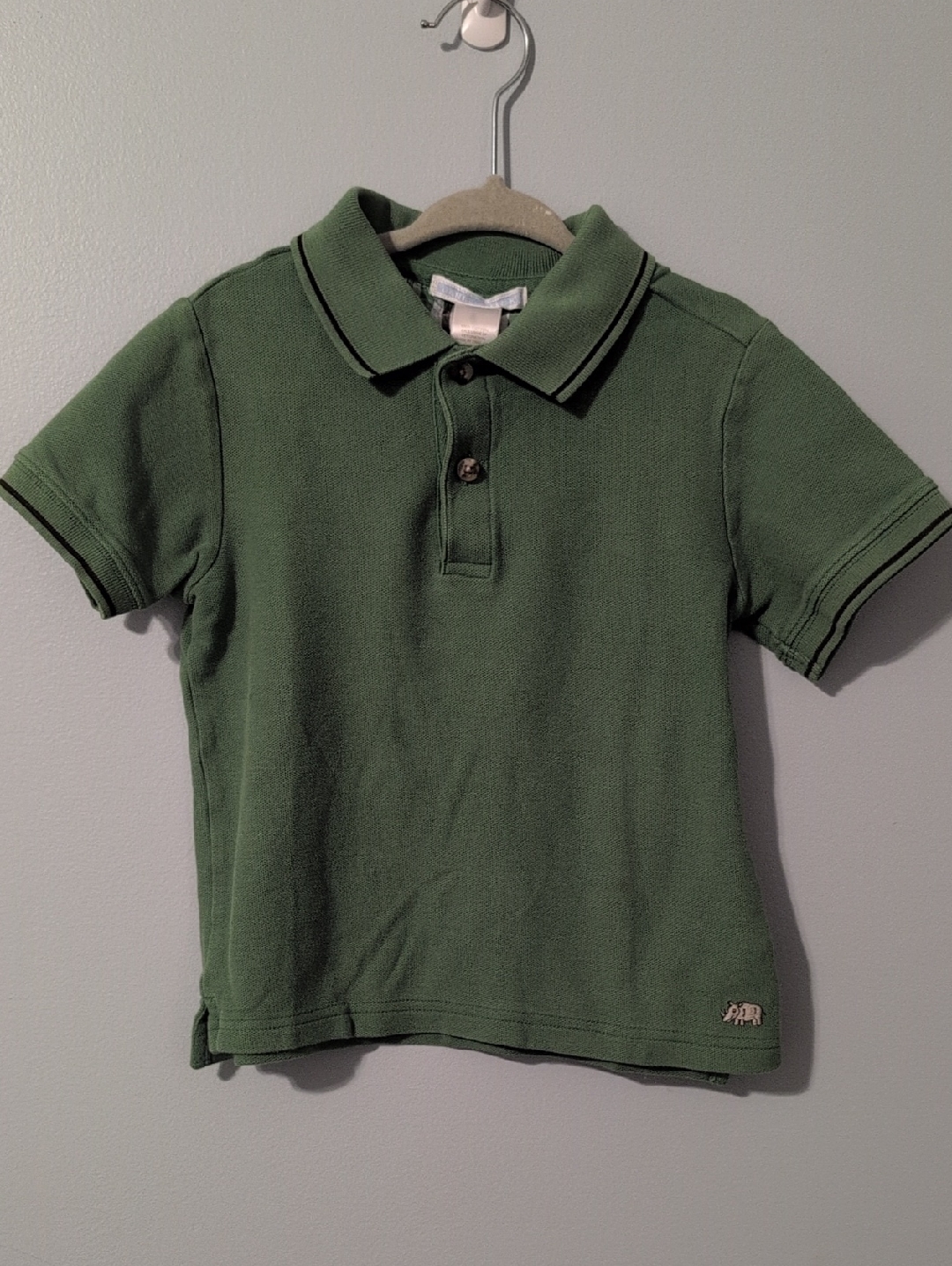 Janie And Jack Green Polo With Contrast Trim